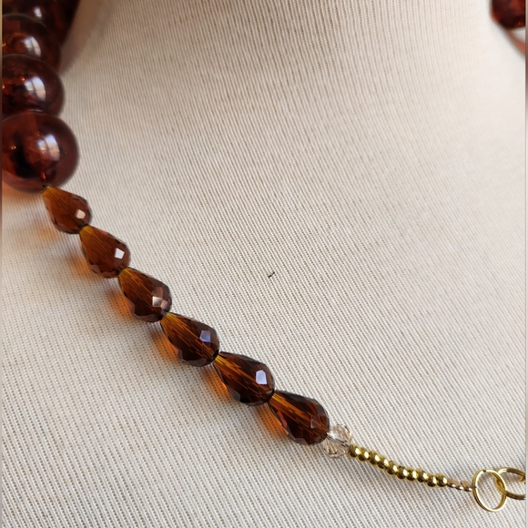 ✨️Chunky Vintage Brown Lucite Necklace - Tortoiseshell✨️ - Picture 9 of 15